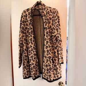 Rachel Zoe Tan and Black Leopard Cape